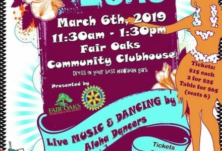 fair oaks community center clubhouse senior luau flyer