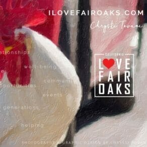 red and white rooster i love fair oaks branding