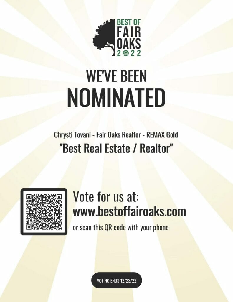 flyer that says i've been nominated for best of fair oaks